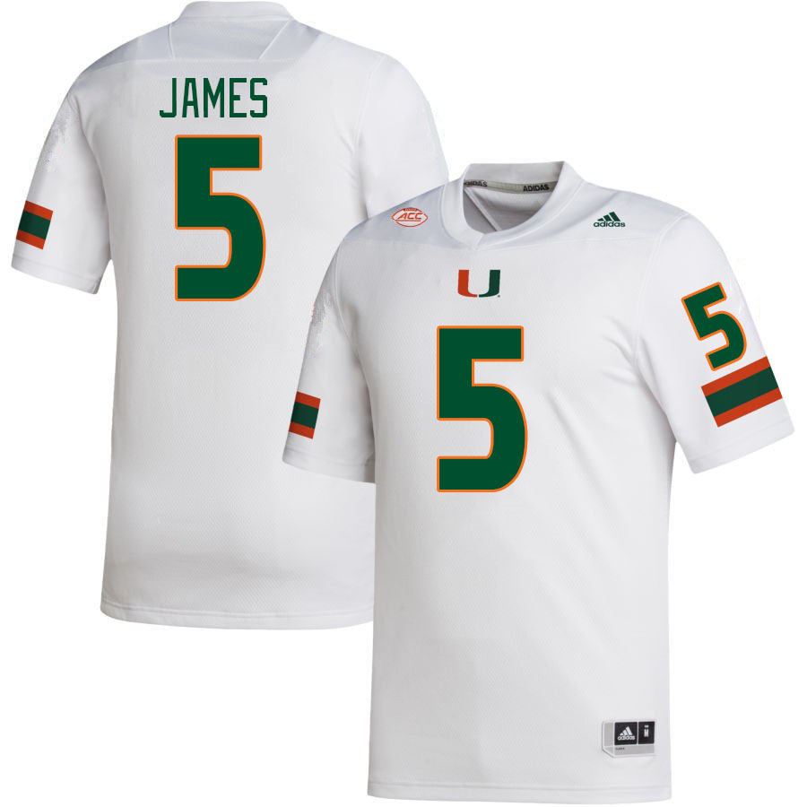 #5 Edgerrin James Miami Hurricanes Jerseys Football Stitched-White